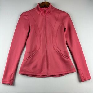 APANA Women Athletic Yoga Long Sleeve Lightweight Zipper Pink Jacket